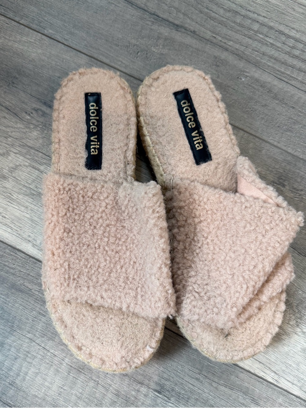 Dolce Vita Blush Sherpa Slide Sandals